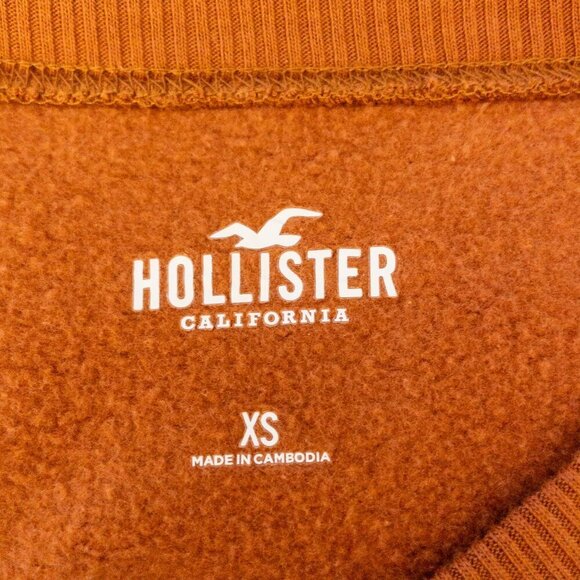 Hollister Cropped Crewneck Sweatshirt – Warm Brown, Size XS - Picture 3 of 3